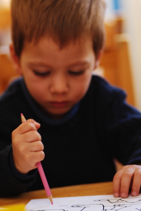 Young Boy Coloring