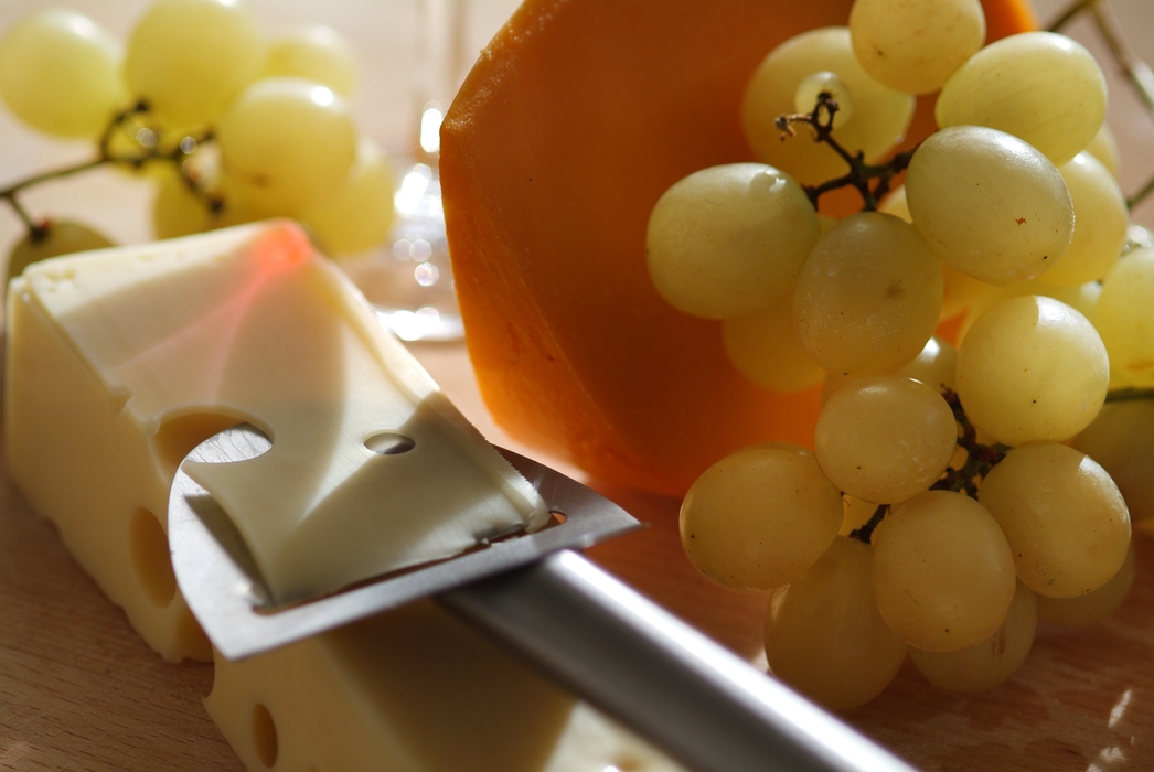 Swiss Cheese with White Grapes