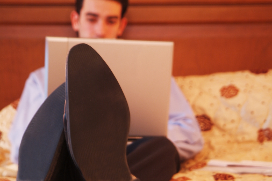 Businessman Working on Computer