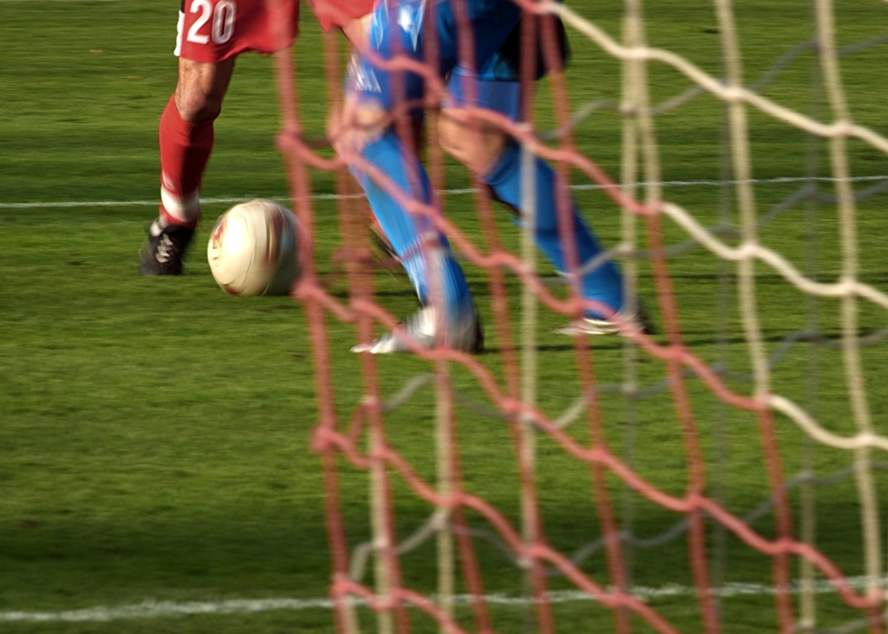 European Football: Soccer Players with Ball