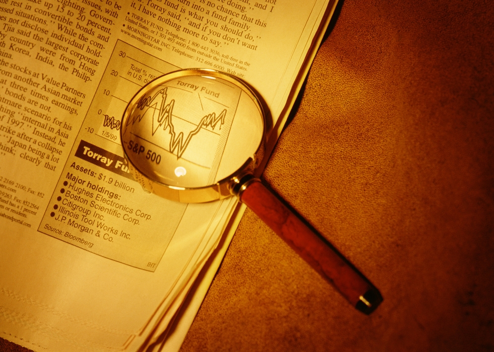 Magnifying Glass Magnifying Shares Portion of Stock Page