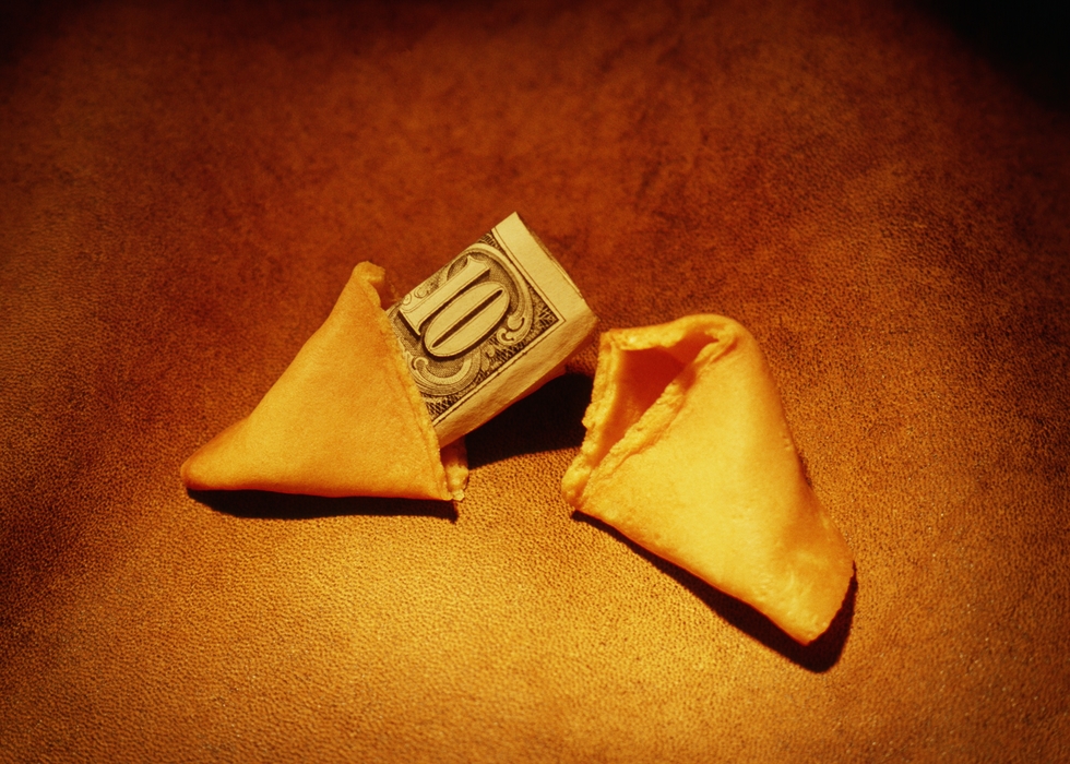 Fortune Cookie 10$ Bill Sticking Out