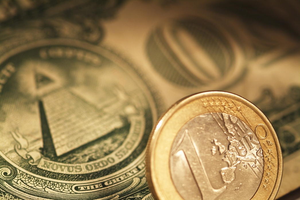 Dollars and Coins American Dollar and Euro