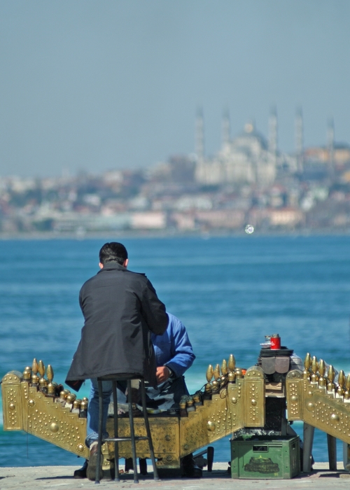 Shoeshine Merchants on the Bosphorus Istanbul, Turkey