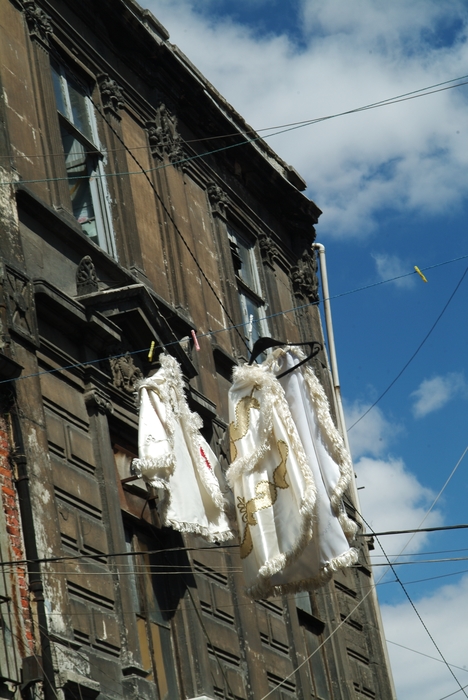 Laundry Drying on The Clothes Line