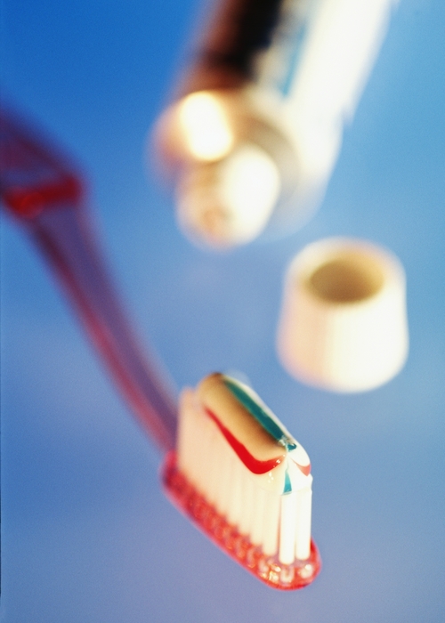 Toothbrush with a Squirt of Toothpaste on It