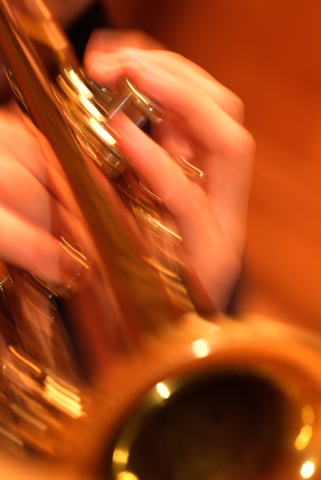 Concert Trumpeter in the Orchestra Close-Up