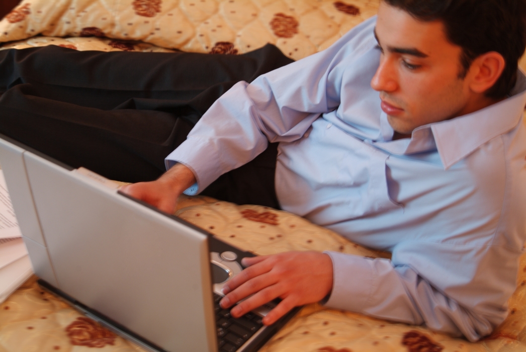 Businessman Working on Computer