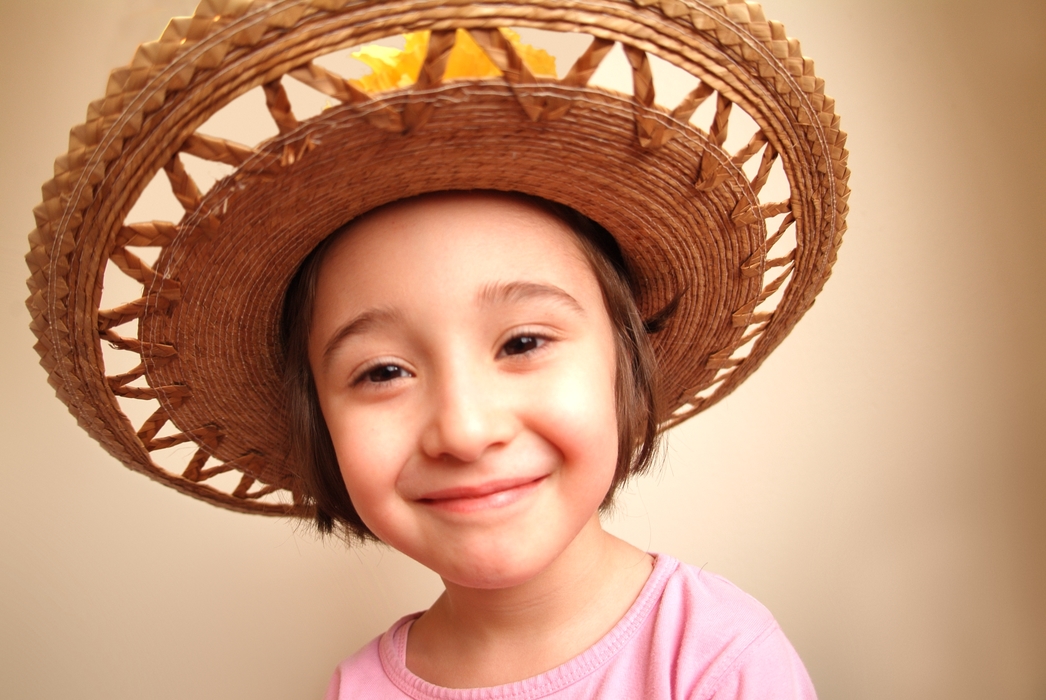 Girl Wearing a Funny Hat