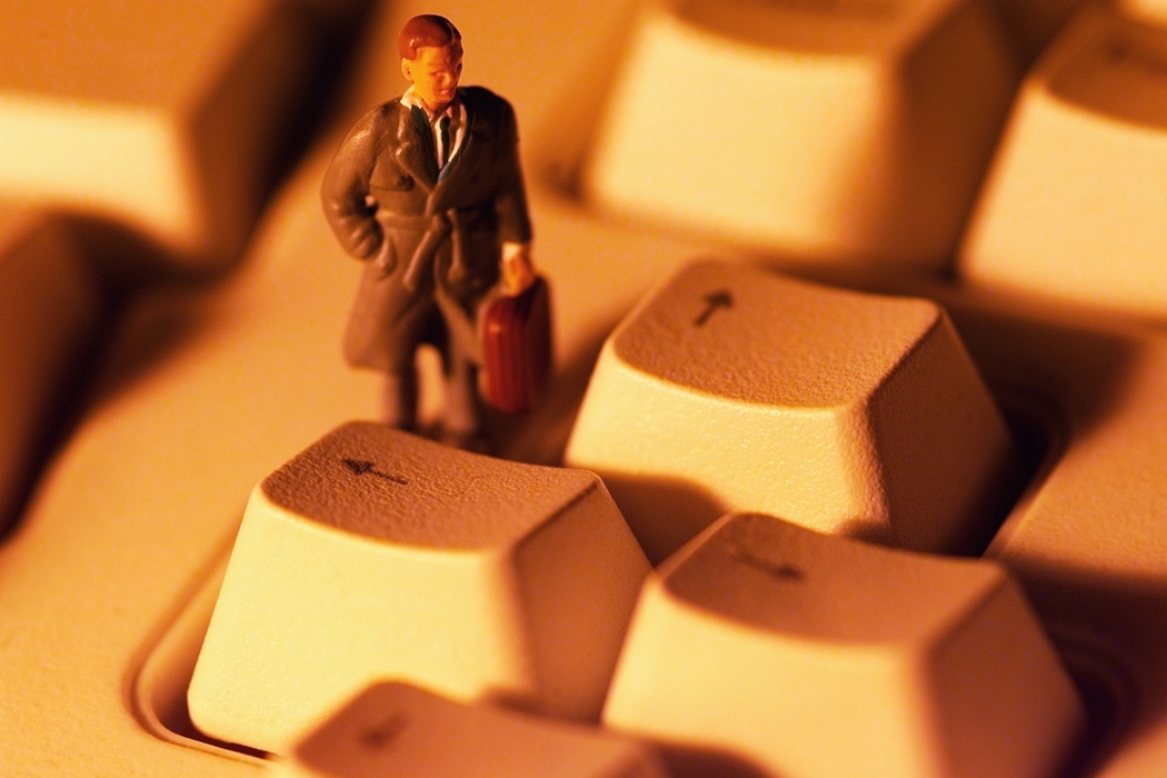 Toy People Businessman with Direction Arrow Keys