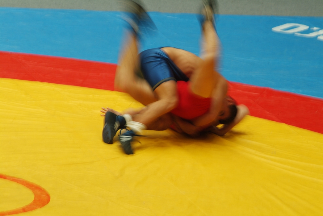Wrestlers in Competitive Wrestling Match