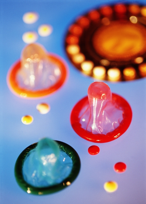 Birth Control Pills and Colorful Condoms