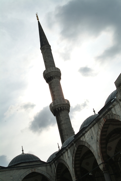 Minaret at The Blue Mosque, Istanbul, Turkey