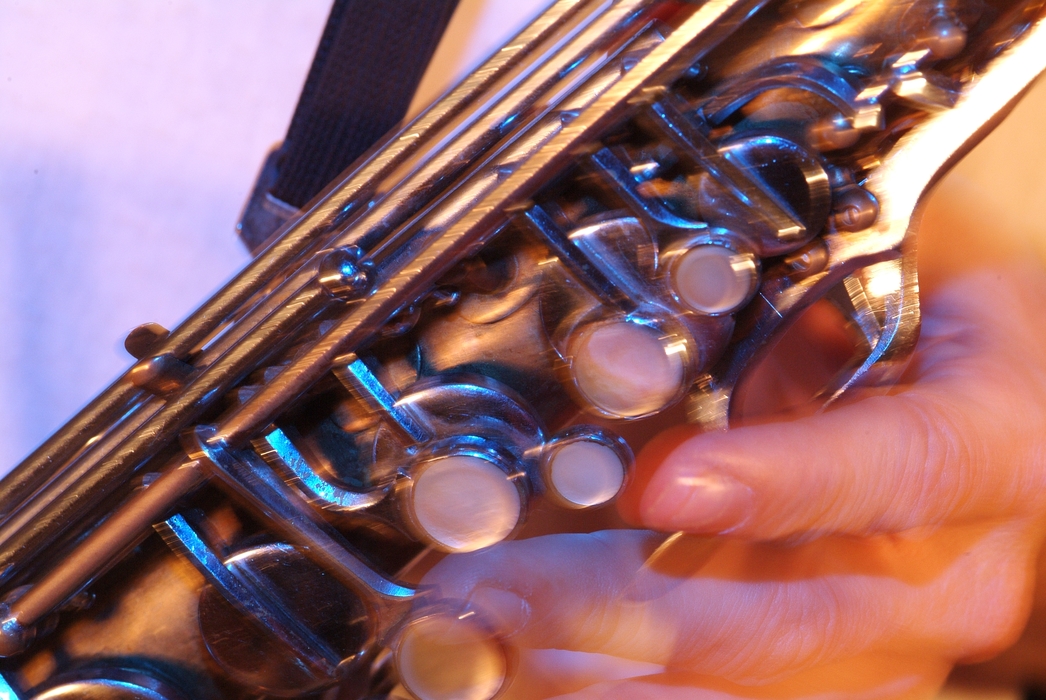 Concert Saxophonist in the Orchestra Close-Up