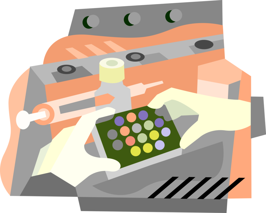 Vector Illustration of Laboratory Testing with Test Tubes and Pipette