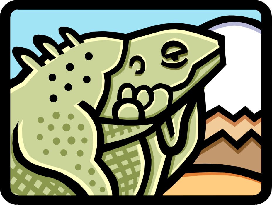 Vector Illustration of Iguana Reptile Lizard Chillin'