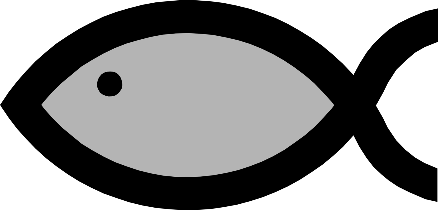 Vector Illustration of Christian Ichthys or Ichthus Jesus Fish Symbol