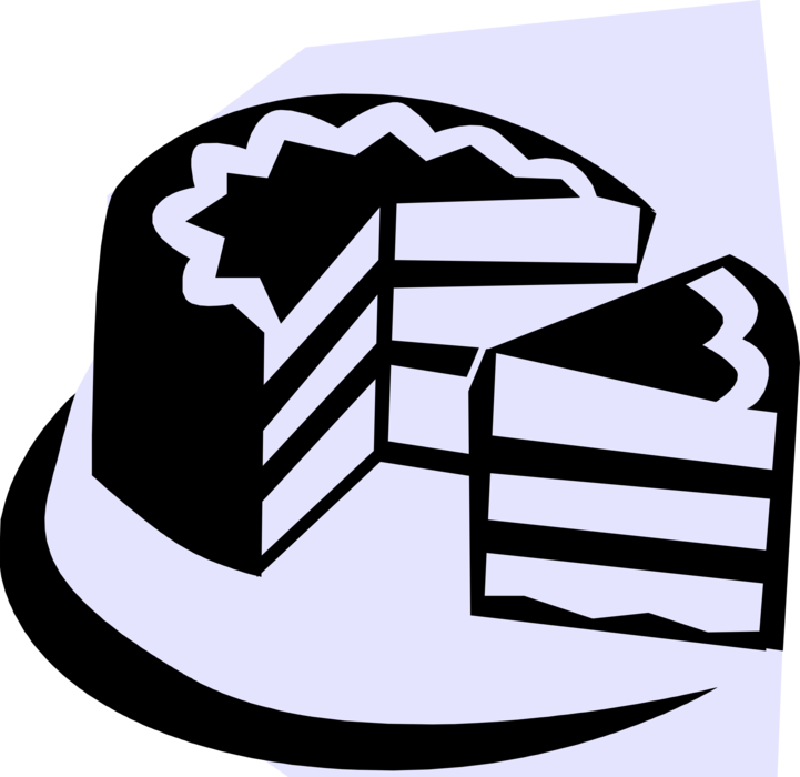 Vector Illustration of Sweet Dessert Baked Cake
