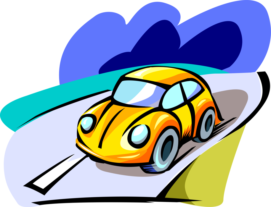 Vector Illustration of Volkswagen Beetle Car Automobile Motor Vehicle 