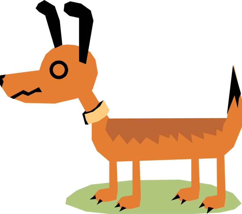 Vector Illustration of Dog Standing with Ears Straight Up