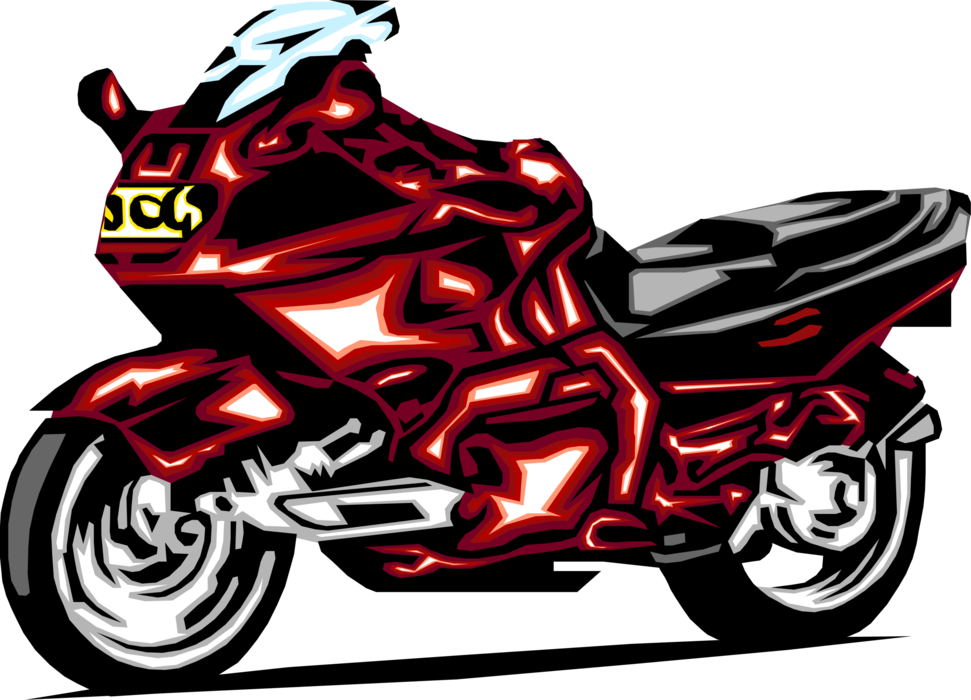 Vector Illustration of Motorcycle or Motorbike Motor Vehicle