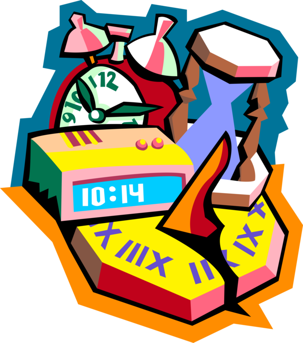 Vector Illustration of Time is the Continued Progression of Existence and Events