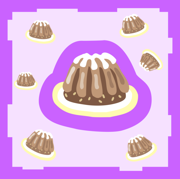 Vector Illustration of Sweet Baked Cake Dessert