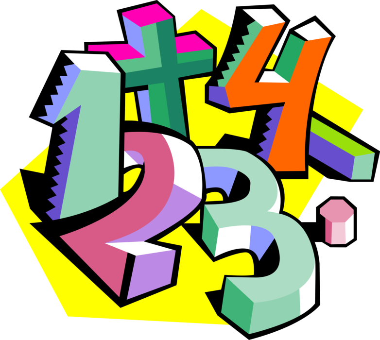 Vector Illustration of School Classroom Education and Learning Numbers