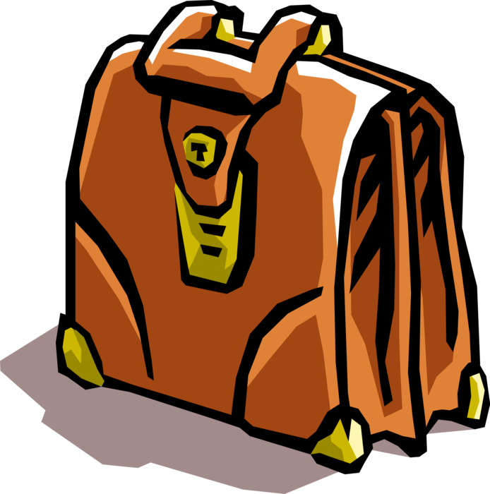 Vector Illustration of Briefcase or Attaché Portfolio Case Carries Documents