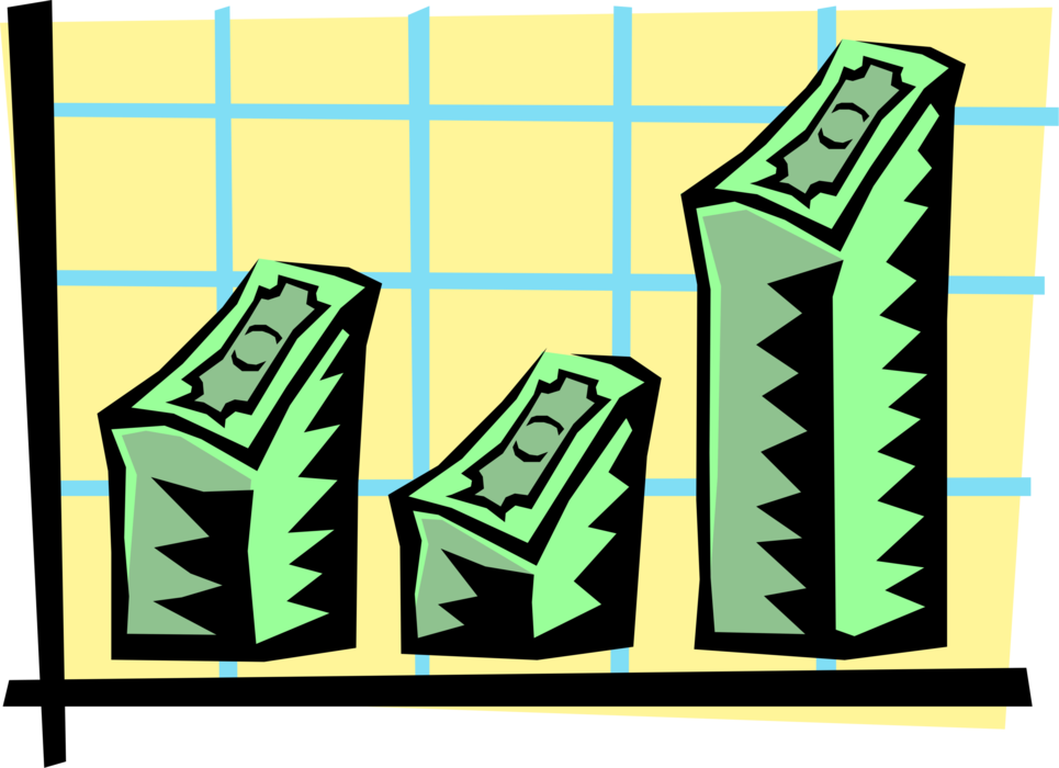 Vector Illustration of Sales Chart Diagram or Graph is Graphical Representation of Data