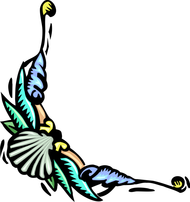 Vector Illustration of Botanical Nature Design with Seashells