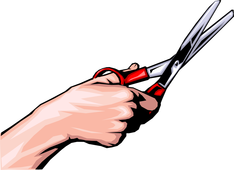 Vector Illustration of Hand Holding Scissors used for Cutting