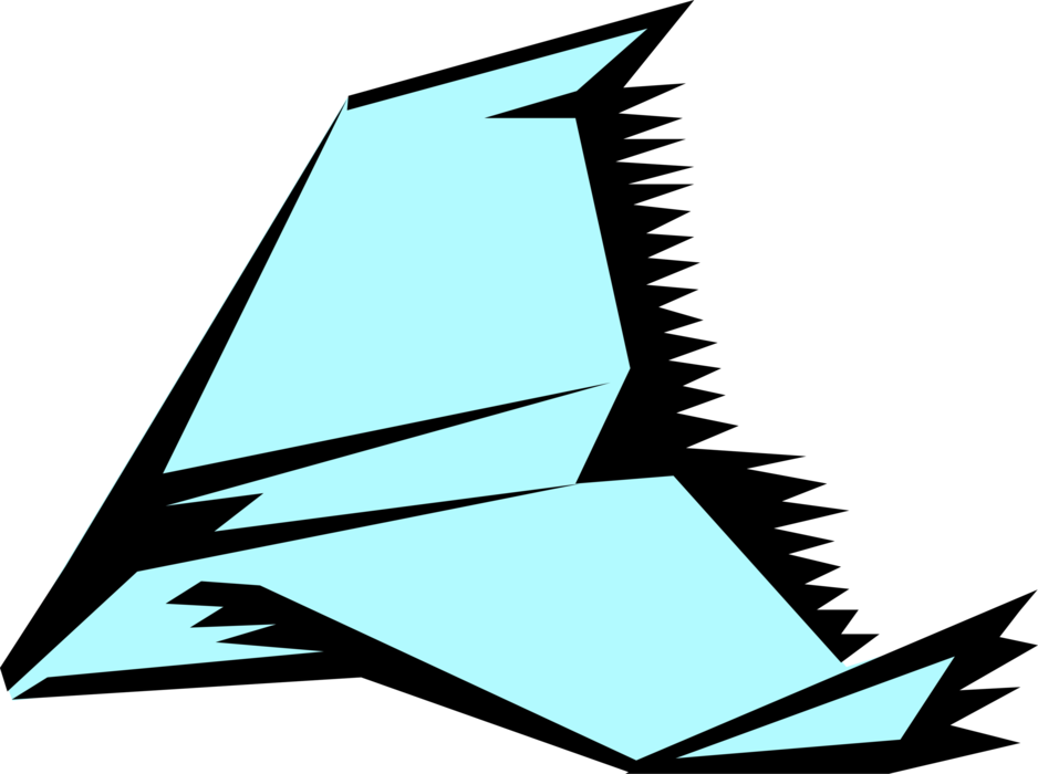Vector Illustration of Toy Paper Airplane Glider Aeroplane Glides through the Air