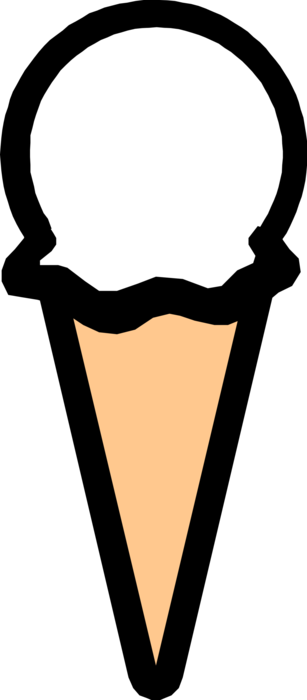 Vector Illustration of Gelato Ice Cream Cone Food Snack or Dessert