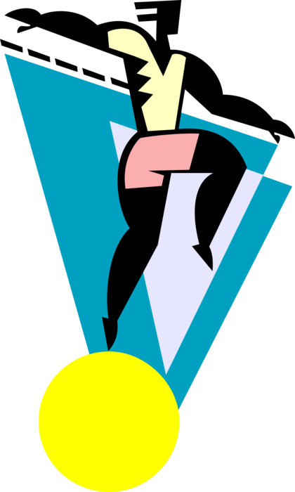 Vector Illustration of Man Balancing on Ball