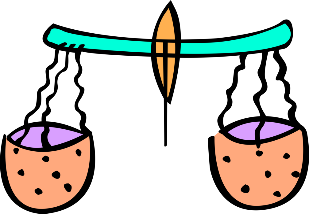 Vector Illustration of Weighing Scales Force-Measuring Devices for Weight Measurement