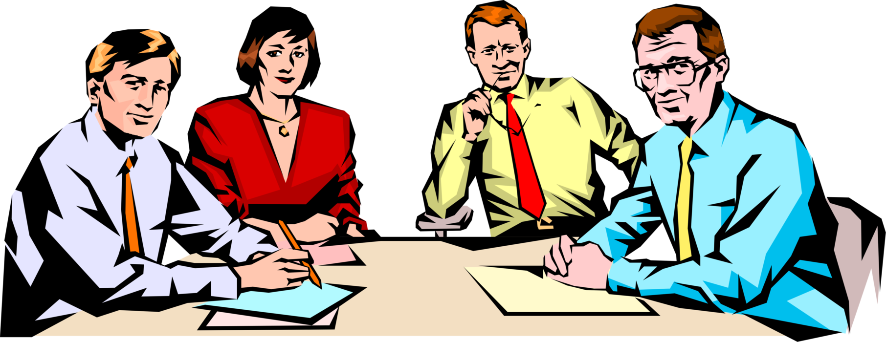 Vector Illustration of Boardroom Meeting with Board of Directors