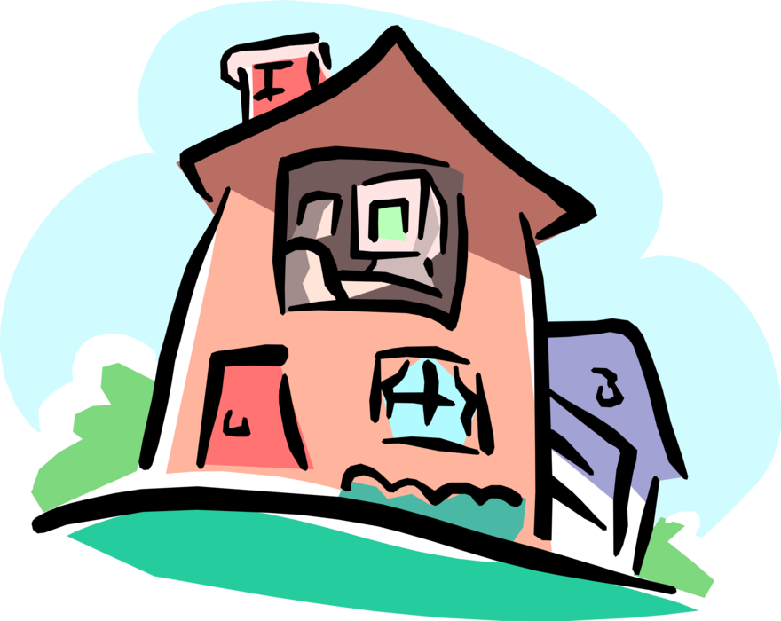 Vector Illustration of Residence House Family Home Symbol