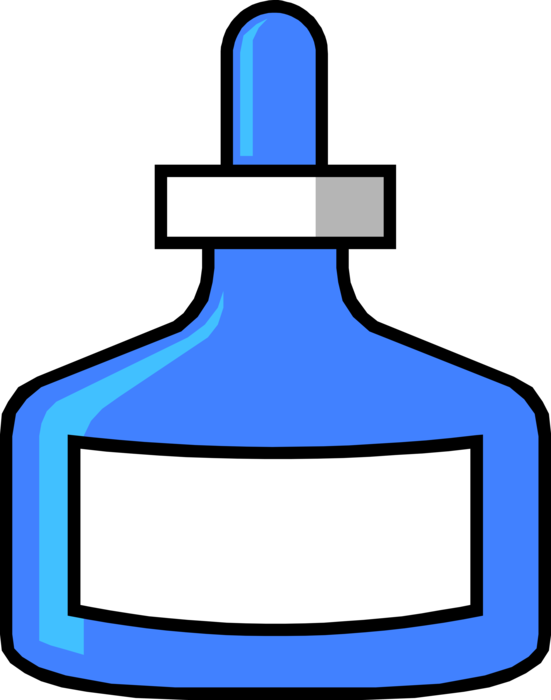 Vector Illustration of Ink Liquid Containing Pigments used to Color Surface