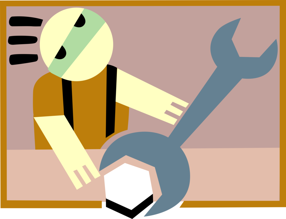 Vector Illustration of Home Do-It-Yourself Repair with Wrench