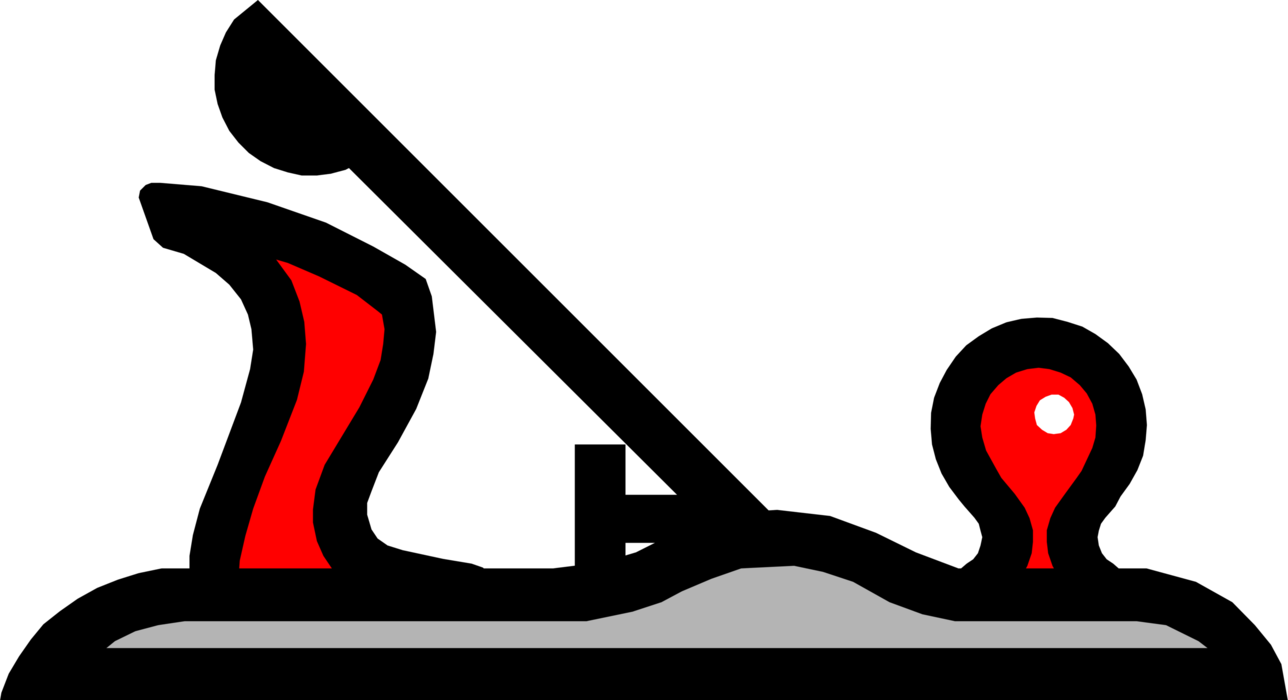 Vector Illustration of Wood Plane Carpentry Tool for Shaping Wood