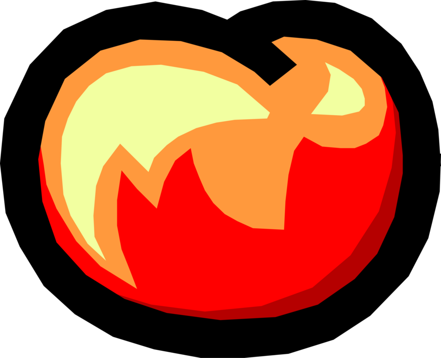 Vector Illustration of Edible Fruit Peach or Nectarine