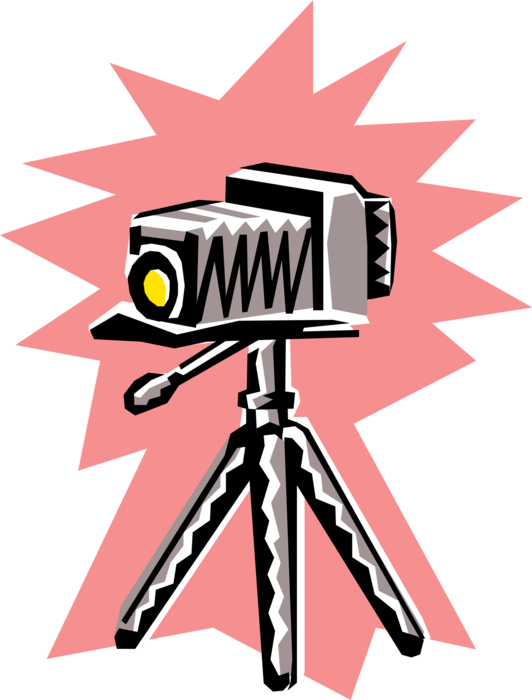 Vector Illustration of Optical Photography Camera Captures Photographic Images