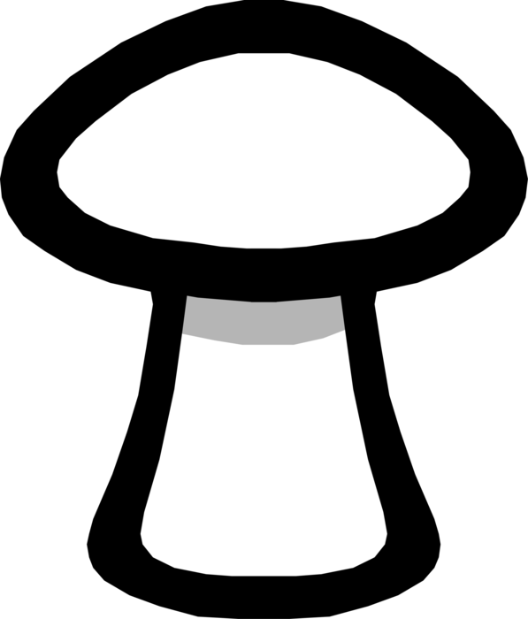 Vector Illustration of Edible Mushroom or Toadstool Fleshy Spore-Bearing Fungus Food