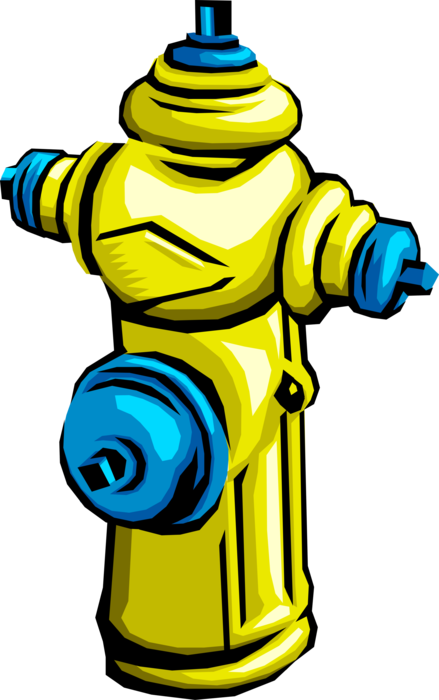 Vector Illustration of Yellow and Blue Fire Hydrant