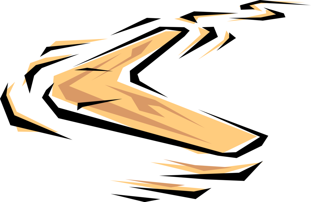 Vector Illustration of Australian Boomerang used by Indigenous Australians for Hunting