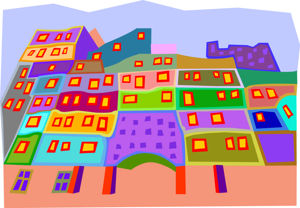 Vector Illustration of Urban Metropolitan Cityscape Buildings
