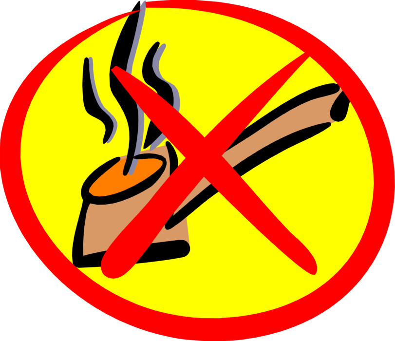 Vector Illustration of No Smoking or Tobacco Cigarette Smoking Cessation Sign