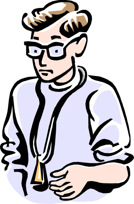 Vector Illustration of 1950's Vintage Style Young Health Care Professional Doctor Physician