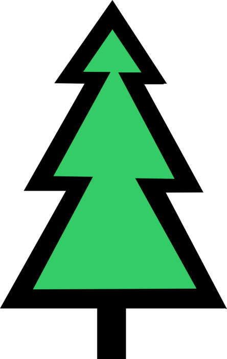 Vector Illustration of Coniferous Evergreen Fir Christmas Tree